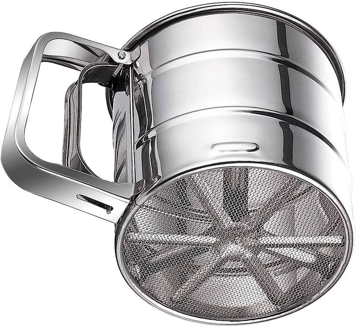 Stainless Steel Hand Press Flour Sifter (Atta Channi) – Double Mesh, One-Handed Operation